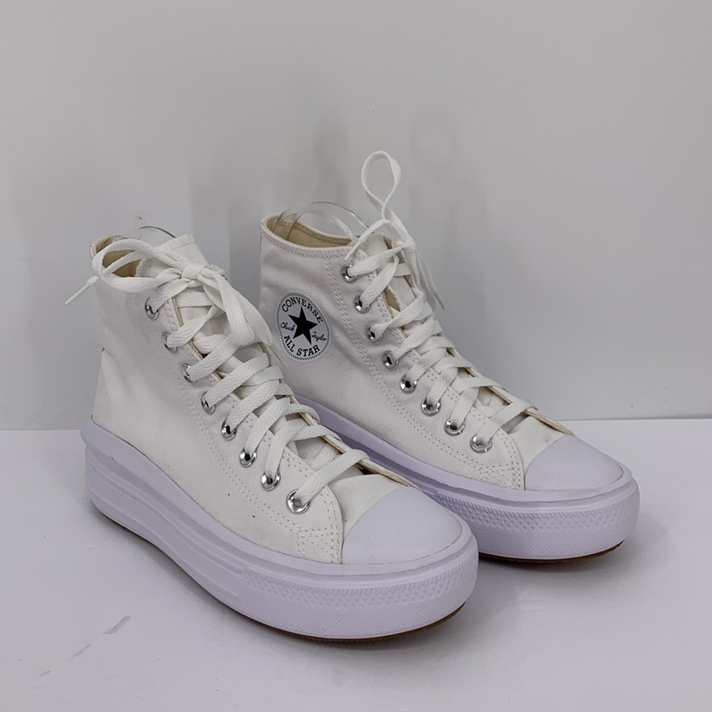 Converse All Star Chuck Taylor high top platform sneaker shoe white canvas 7 - Picture 2 of 9